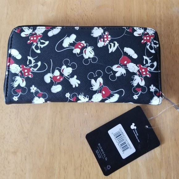 Disney Bioworld Mickey Mouse Mini Mouse Zip Around Wallet - Picture 3 of 9